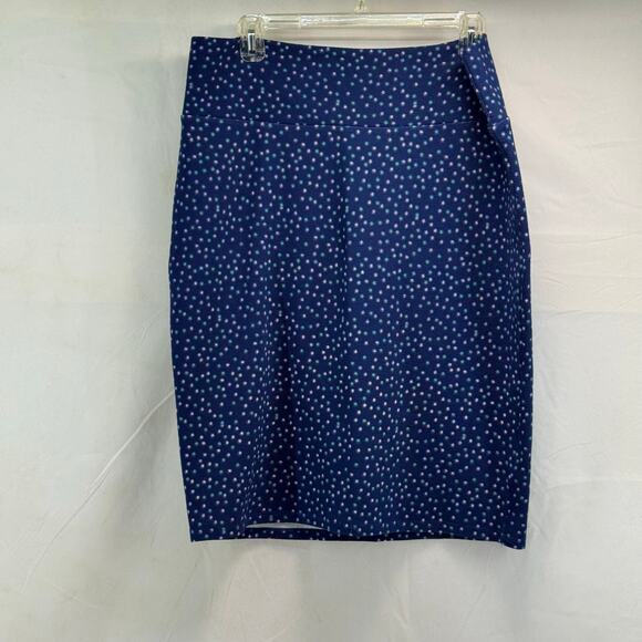 Lularoe Cassie women’s XL blue dots pencil stretchy skirt - Picture 1 of 6